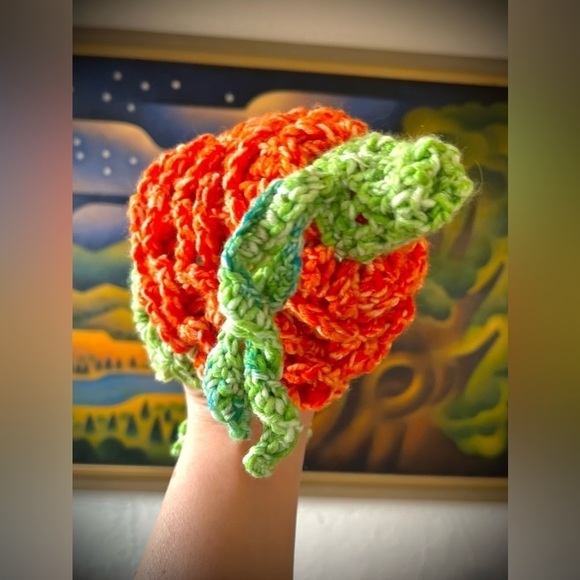 𝅺ADORABLE HANDMADE CROCHETED PUMPKIN HAT - Picture 3 of 4
